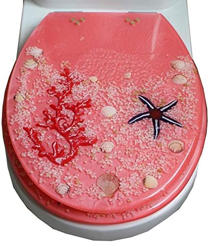 Safety Frame Shell Small Stone O/V/U-Shape Mute Resin Toilet Seat Cover One Second Disassembly Top Mounted Toilet Lid for Bathroom,Support Raised