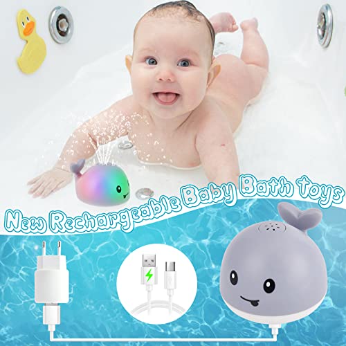 Baby Bath Toys, Rechargeable Whale Automatic Spray Water Bath Toy