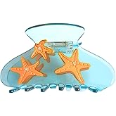 Funny Fishbowl Starfish Hair Clips,Novelty Acetate Hair Clip,Fishbowl Claw Clips for Women,Green