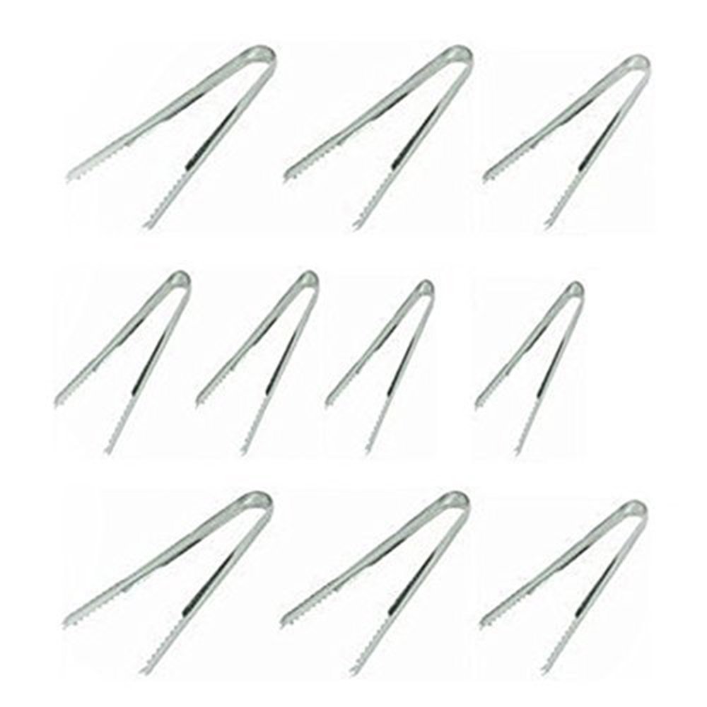 Ardisle 10 Sets 6 Inch Ice Tongs Food Sweet Bread Cake Wedding Bar BBQ Bucket Utensil