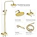 Polished Gold Shower Set 8-Inch Rainfall Shower Head Brass Shower Faucet Kit with Hand Held Spray High End Luxury
