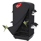 Bird Cage Cover for Night - Black, Fits Parakeet Cockatiel Conure Medium | Fits medium cages 17.7 x 13.4 x 32.3 inches. 4 access windows. For parakeet, cockatiel &amp; conure. Black color.