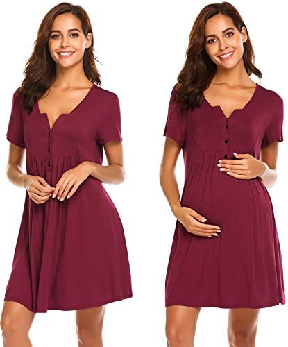 Miuniu Maternity Nursing Nightgown Dress Sleepwear Breastfeeding Pregnancy Pajamas