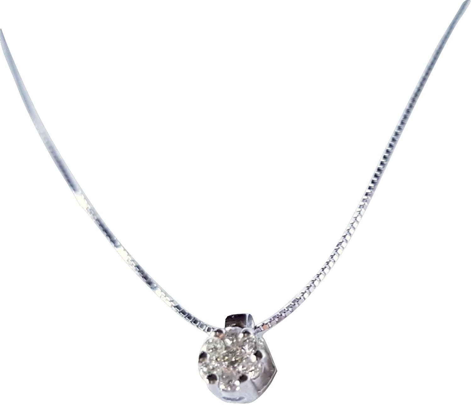 Collana Punto Luce Oro Bianco 18kt 750 MAGIC Diamanti Naturali 0,07CT F VVS Amazon.it Gioielli
