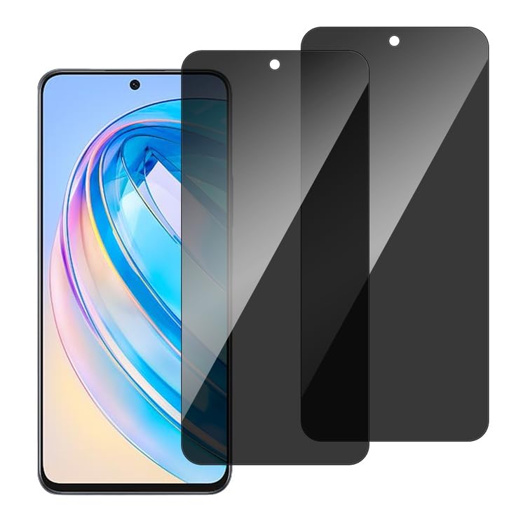 chejuza Privacy Phone Screen Protector for Honor X8a 4 g [2 Pieces], 9H Hardness, Full Coverage Anti Spy Tempered Glass, HD