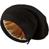 Adjustable Silk Bonnet for Sleeping Women Men, Satin Lined Sleep Cap for Curly Hair