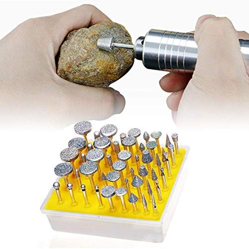 CNQLIS 50 Pcs 1/8 Inch Diamond Burr Set Coated Grinding Stone Carving