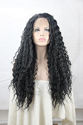 Amazon Com Beautysum Lace Front Wigs Curly Black Synthetic Hair