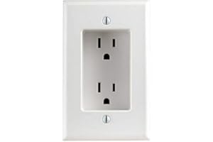 Leviton 689-W 15 Amp 1-Gang Recessed Duplex Receptacle, Residential Grade, with Screws Mounted to Housing, White