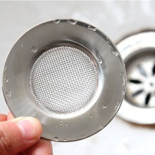2 PCS Stainless Steel Sink Strainer SiFree Waste Plug Bathroom Hole Hair Filter Perfect for Kitchen Sinks, Rim 3in Diameter