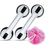 Bathroom Grab Bar by Dr. Maya - Bath Support with Free Shower Sponge - Powerful Suction Grip - Tool-Free Installation - Get Instant Shower Handle - Assist Balance Handrail Boosts Tub Safety for All