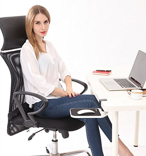 SKYZONAL Ergonomic Mouse Pad with Wrist Rest Under Desk Mouse Platform 360° Rotating (White)