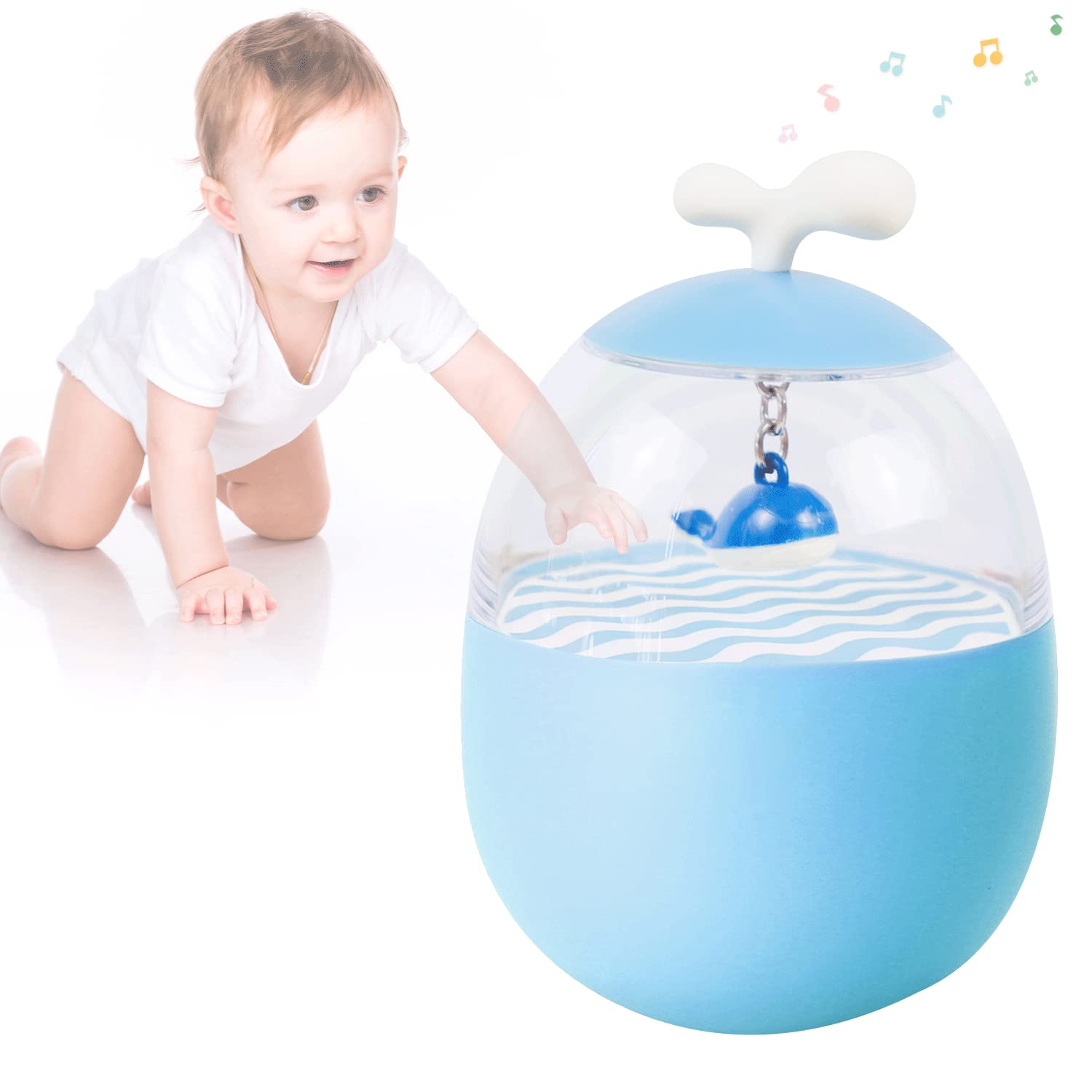 Richgv Tumbler Toy for Baby, Roly Poly Toy, Sensory Toys for Newborn, Infant, Toddler, Teether Toys, Crisp Sound Toy for Boys Girls 0 3 6 12 24 months