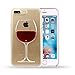 Rihan 3D Design Flowing Liquid Red Wine Glass Design Transparent Plastic Case for iPhone 7 iPhone 8 (Wine Glass)