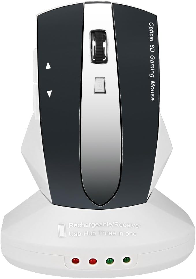 Cocare MZ-011 2.4G Wireless Mouse With USB Rechargeable Charging Dock-Black and Blue