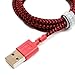 Tera Grand - Apple MFi Certified Lightning to USB-A Braided Cable for iPhone 14/13/12/11 Pro Max Mini, SE XS Max XR X, 8/7/6 Plus, iPad, AirPods, 4 ft Red/Black, (APL-WI114-RDBK)