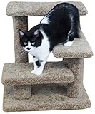 New Cat Condos Solid Wood Pet Stairs, Large, Brown
