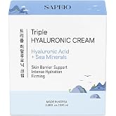Sapeio Triple Hyaluronic Cream with Sea Minerals, 100 ml | Skin Barrier Support, Intense Hydration, Firming, Made in Korea, Triple Hyaluronic Acid