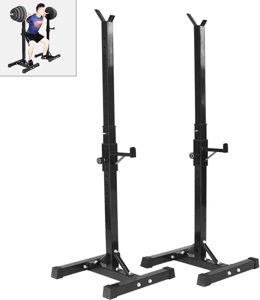 Yajun Adjustable Squat Rack Stands for Barbell Solid Steel Multifunction Sturdy Durable Heavy Duty Power Weight Support 200kg Max Load