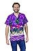 Funky Hawaiian Shirt, Parrot, Purple 3XL