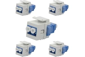 USHANLIN LC to LC Coupler Multimode LC Fiber Keystone Optic Duplex 10GB F/F for Wall Plates, Patch Panels, Surface Mount Boxe