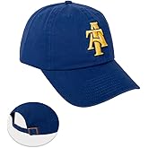 Desert Cactus North Carolina A&T State University Baseball Hat Aggies NC A&T Brimmed Embroidered Cap Adjustable Cloth Strap Adult (Style A) Blue