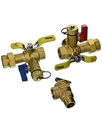 Kit de válvula stone 44443WPR IPS EXP E2 de 3 4" para cierre de servicio para calentador de agua sin tanque, fabricado totalmente en bronce
