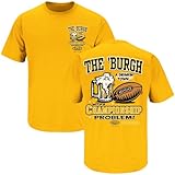 Pittsburgh Steelers Fans. Pittsburgh Drinking Town Gold T-Shirt (S-4X)