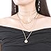 Lariatneck Layered Choker Necklace Gold Multilayer Necklace for Women Coin Pendant Chain Choker Set of 2