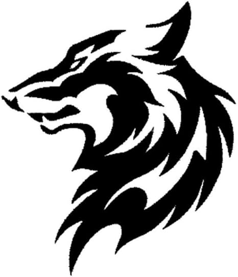 Tete De Loup Tribal 1 Sticker 3 Tailles