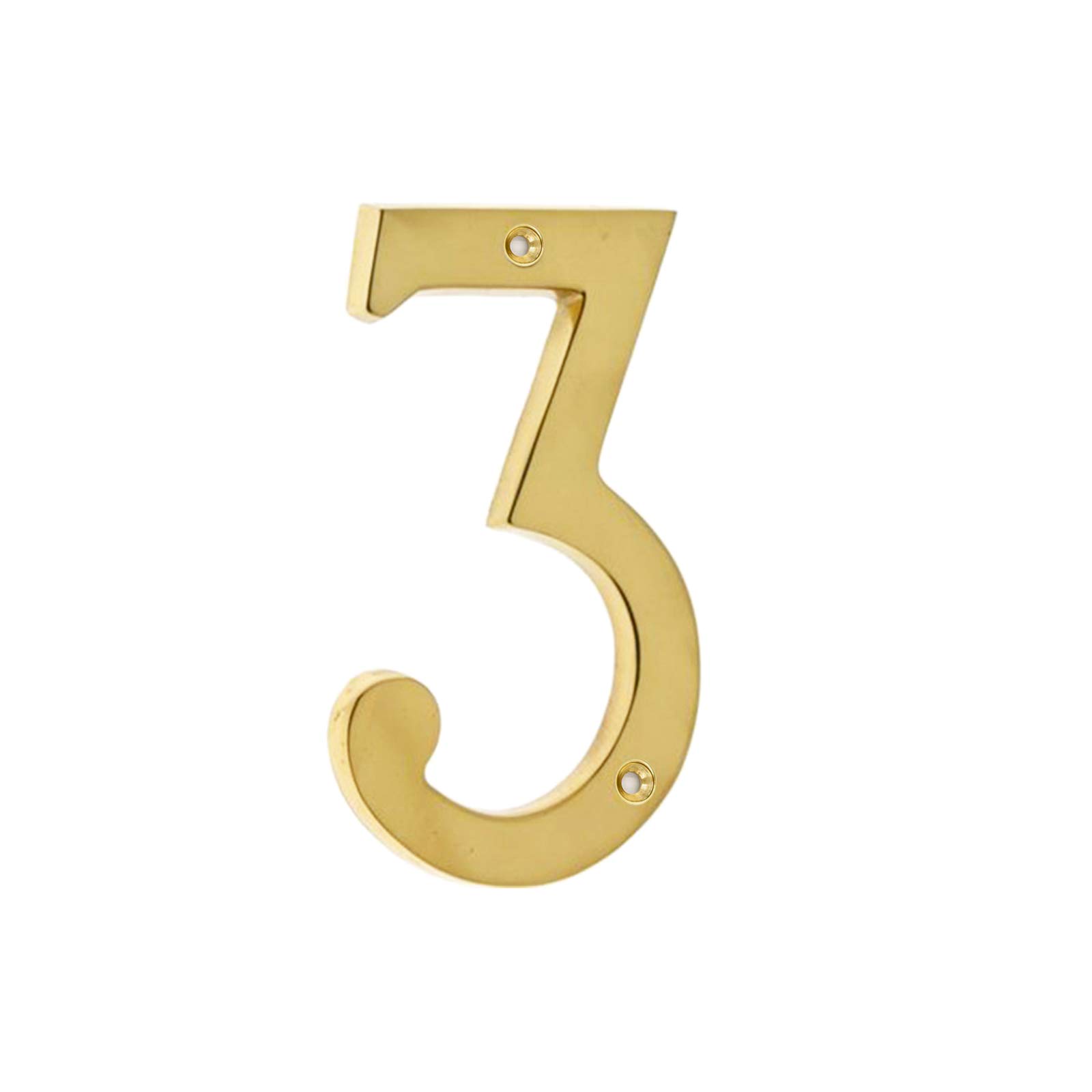 Bebarley 4 Inch Premium Bright Solid Brass Door House Numbers and Street Address Plaques Numbers for Residence and Mailbox Signs.