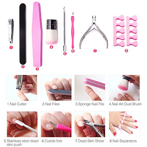 Nail Starter Kit with UV Nail Lamp,48W LED Nail Dryer Curing Lamp with Timer/LCD Display/Sensor for Gel Nail Polish,Nail Art Manicure Tool Set Nail File Buffer,Stainless Steel Cuticle Nipper - Thumbnail 2