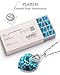 PLATO H 3 Hearts Crystal Necklace for Women, Pendant Engraved Love You - Wedding Gifts for Her Anniversary Mother's Day Valentine’s Day Birthday - in Gift Box, Blue
