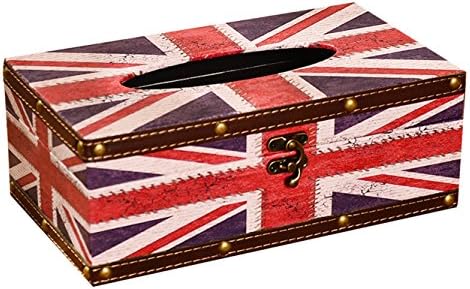 Fanchuang Wooden Retro Tissue Box Holder Cover Case Napkin Dispenser (British Flag)