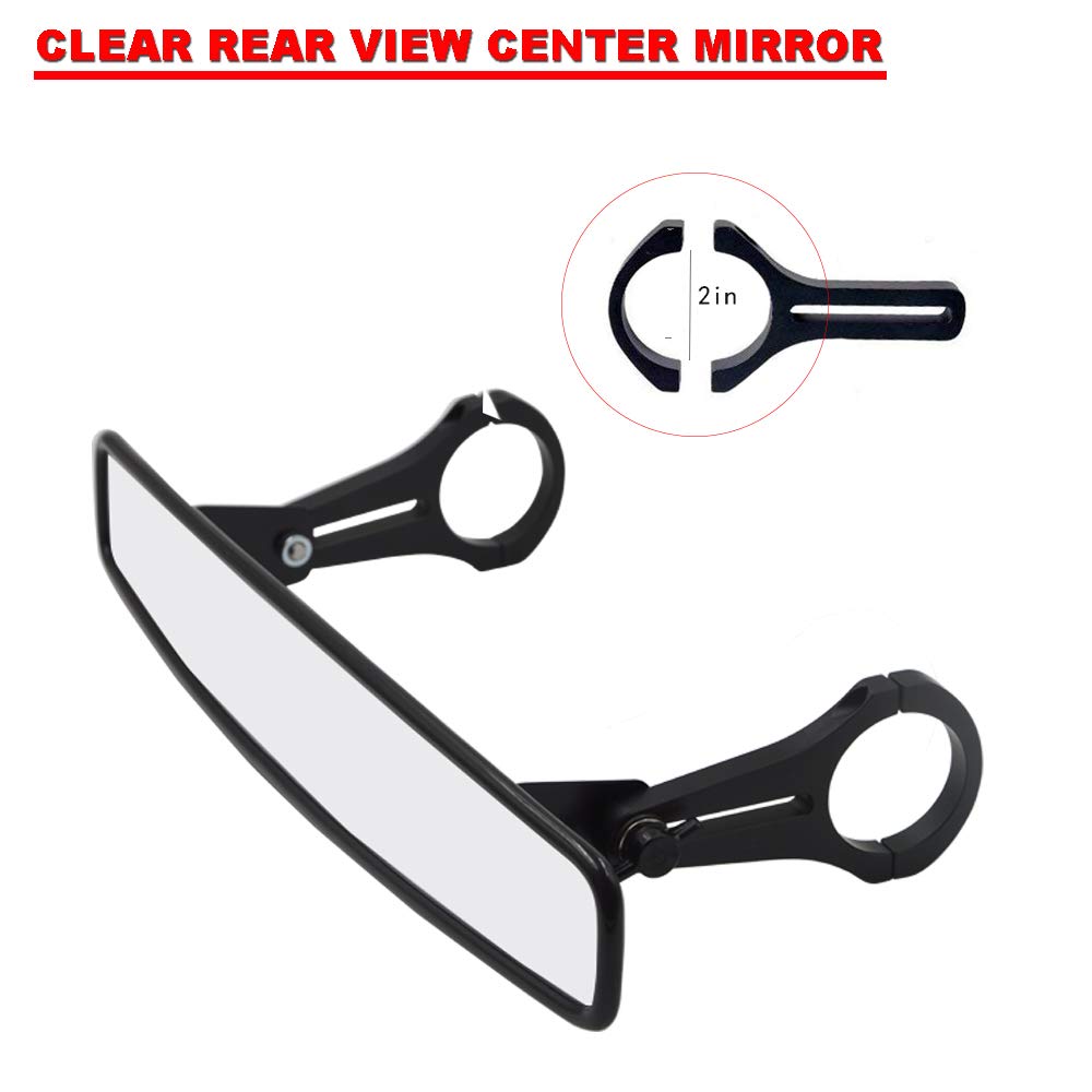 15 Wide Rear View Mirror Convex Mirror with 2 Adjustable Clamp for UTV ATV Yamaha Wolverine Can
