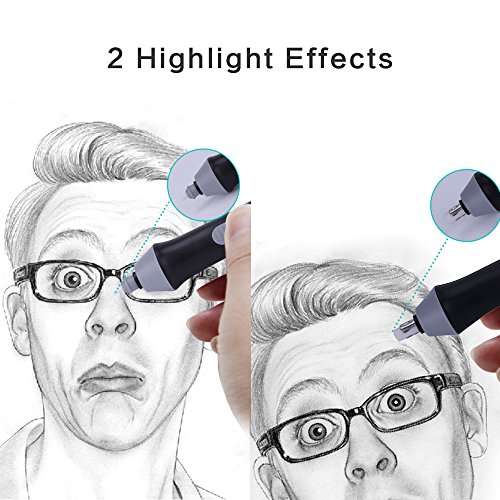 Tihoo Electric Eraser Kit Automatic Pencil Eraser with 22pcs Additional Replaceable Rubbers (Diameter 2.3mm 10 pcs and 5mm 12 pcs)(Black and Grey) (Black) - Thumbnail 2