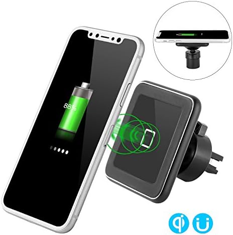 Qi Wireless Car Charger, ZarkkA Magnetic Mount Vent Holder Car Wireless Charger for iPhone X, 8/8 Plus Galaxy Note 8/S8/S8 Plus All Qi-Enabled Devices