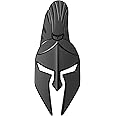 Spartan Gladiator Helmet Metal Car Emblem Badge 3D Design with Strong 3M Adhesive Durable Zinc Alloy Automotive Decoration for Exterior Styling (Matt Black)