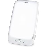 Beurer TL35 Light Therapy Lamp with 10,000 Lux LED with 3 Color Temperatures, 4 Dimmer Levels, Timer, Auto Switch-Off, and Adjustable Stand for Home, Office, or Travel
