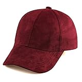 VANCOL Soft Faux Leather Suede Hat Baseball Cap (Wine Red)