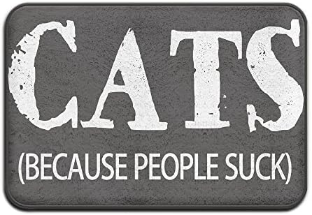 Wohwoh Cats Because People Suck Personalized Durable Machine Washable Indoor/Outdoor Door Mat 23.6"(L) X 15.7"(W) Inch