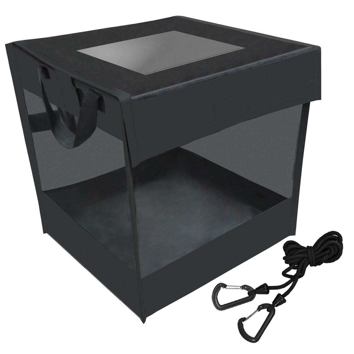 RK ゴミネット カラス除け ボックス 折り畳み式 カラスよけネット 大容量125L シートPUレザー&網PVC 使用 固定用フック付き 日本メーカー企画品 (ブラック) の商品画像