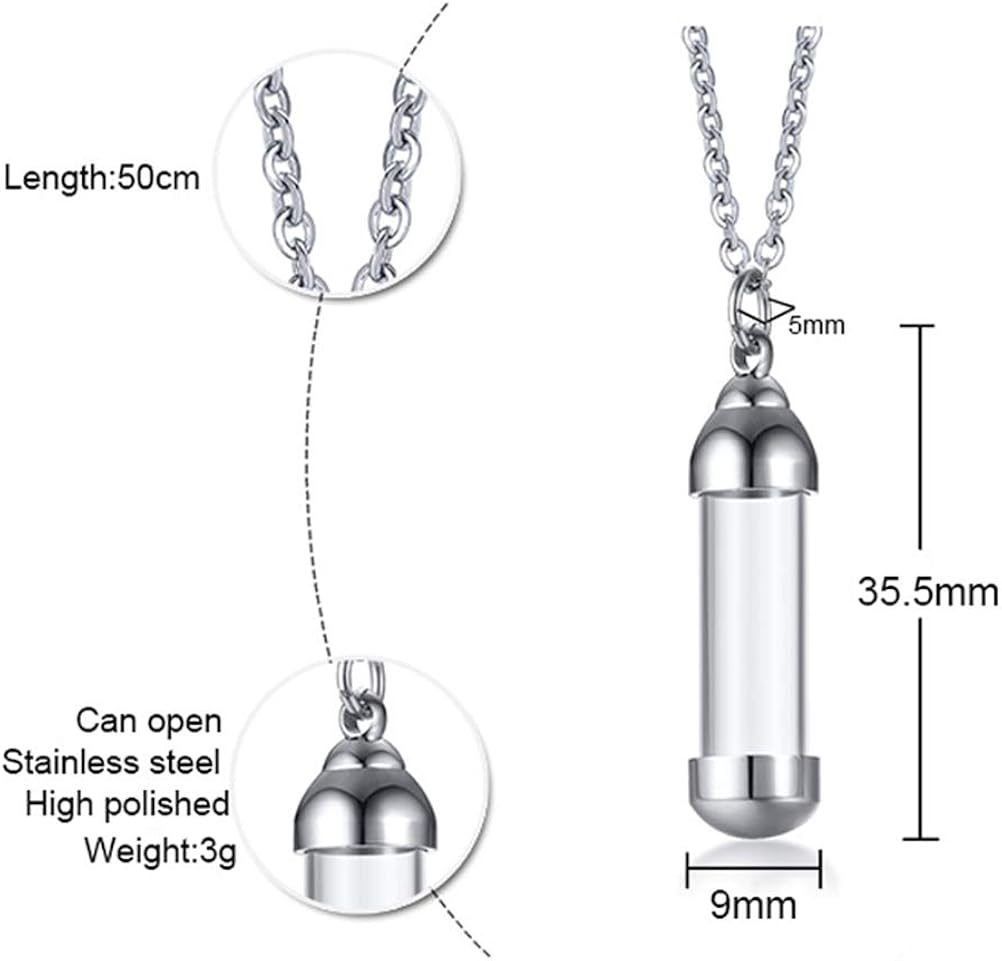 Cupimatch Glass Openable Perfume Container Vial Tube Necklace Chain - Image 4