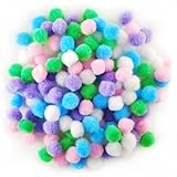 Multicraft Imports Krafty Kids KC208B Mini Pom-Poms, 14mm, Pastel Colors