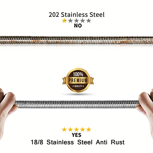 4 HooSeen+Stainless+Showerhead+Replacement+Connector