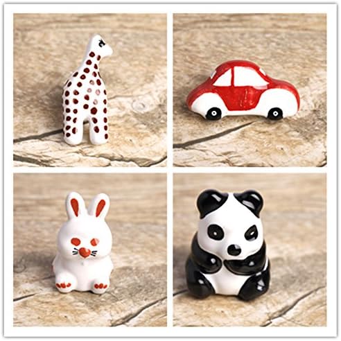 Liaozy888Liaozy888 Ceramics Style Mix Animal Rabbits Pandas Giraffe car Shape Cabinet knobs and handlesFor Children's Furniture Drawer Handles (4)