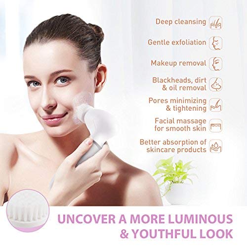 Facial Brush, Body Skin Cleansing System, Spin Brush for Face & Body Deep Cleansing, Gentle Exfoliator, Skin Care Electric Massager/Scrubber