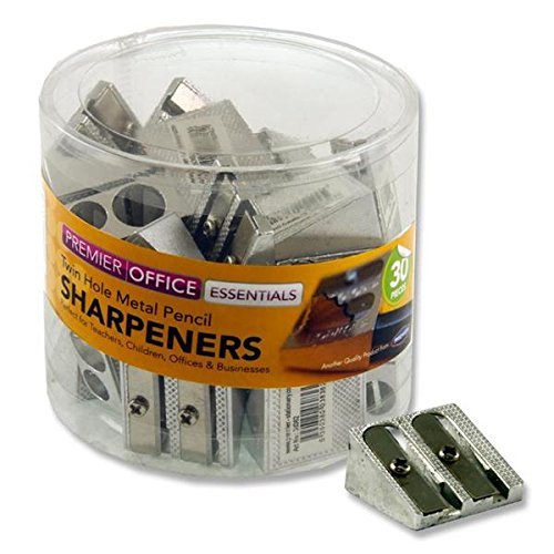 Premier Stationery Metal Twin Hole Pencil Sharpener (Pack of 30)