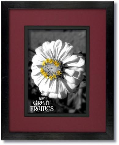 11x14 Black Wood Frame and Glass with Merlot/Black Black Core Double Mat for 8x10.