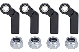 YSKMLOLP 1/10 RC Crawler Rod Ends,4pcs M4 Aluminum Chassis Link Steering Rod Straight Rod Ends/Bend Rod Ends for 1/10 RC Crawler SCX10 TRX4 Capra VS4-10 Wraith (Bend 7.5mm Black)